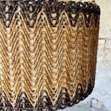 Vintage sisal / jonc de mer pendant light circa 1970's