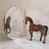 Élégant miroir ancien biseauté à 12 pans – style Art Déco vintage