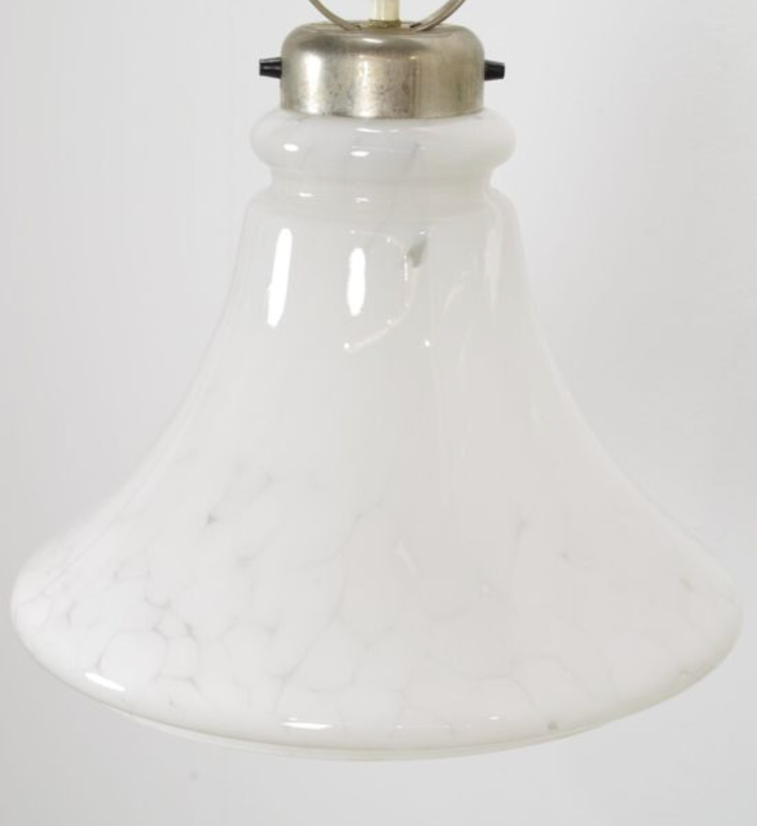Vintage glass pendant lamp with chrome details