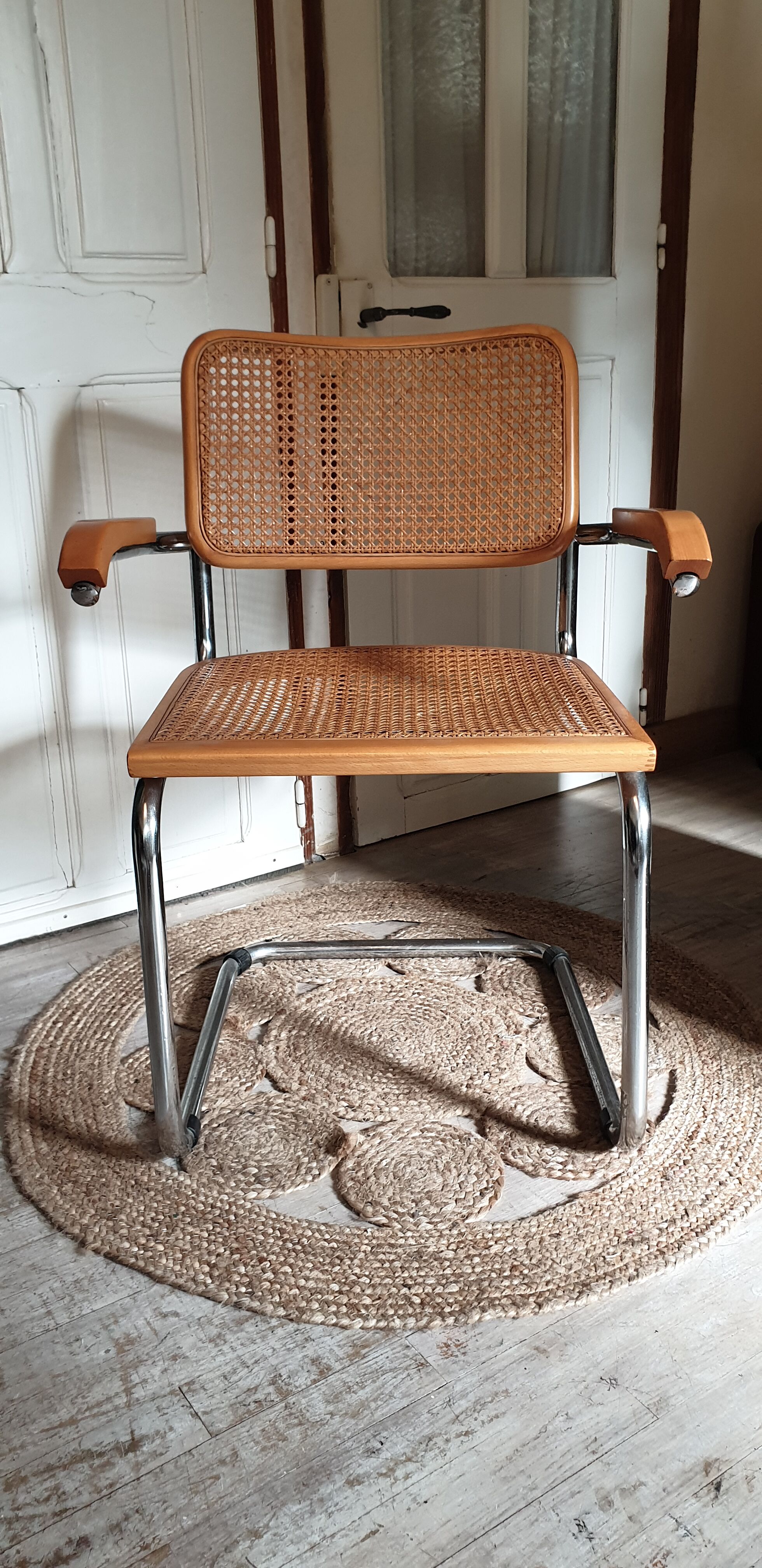 Chrome and cannage armchair Breuer