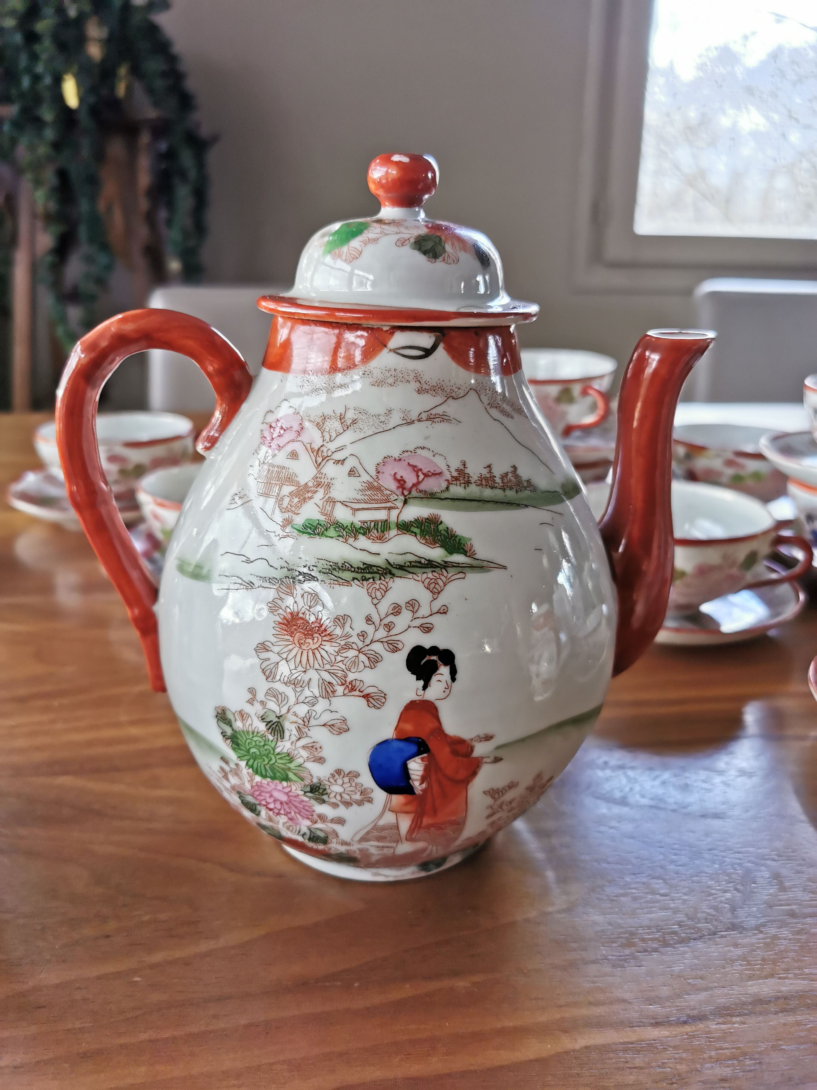 Great old Japanese tea set made of porcelain