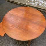 Round extendable dining table in Louis XVI style, 100cm with 2 extensions.