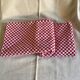 Long vintage red and white country tablecloth