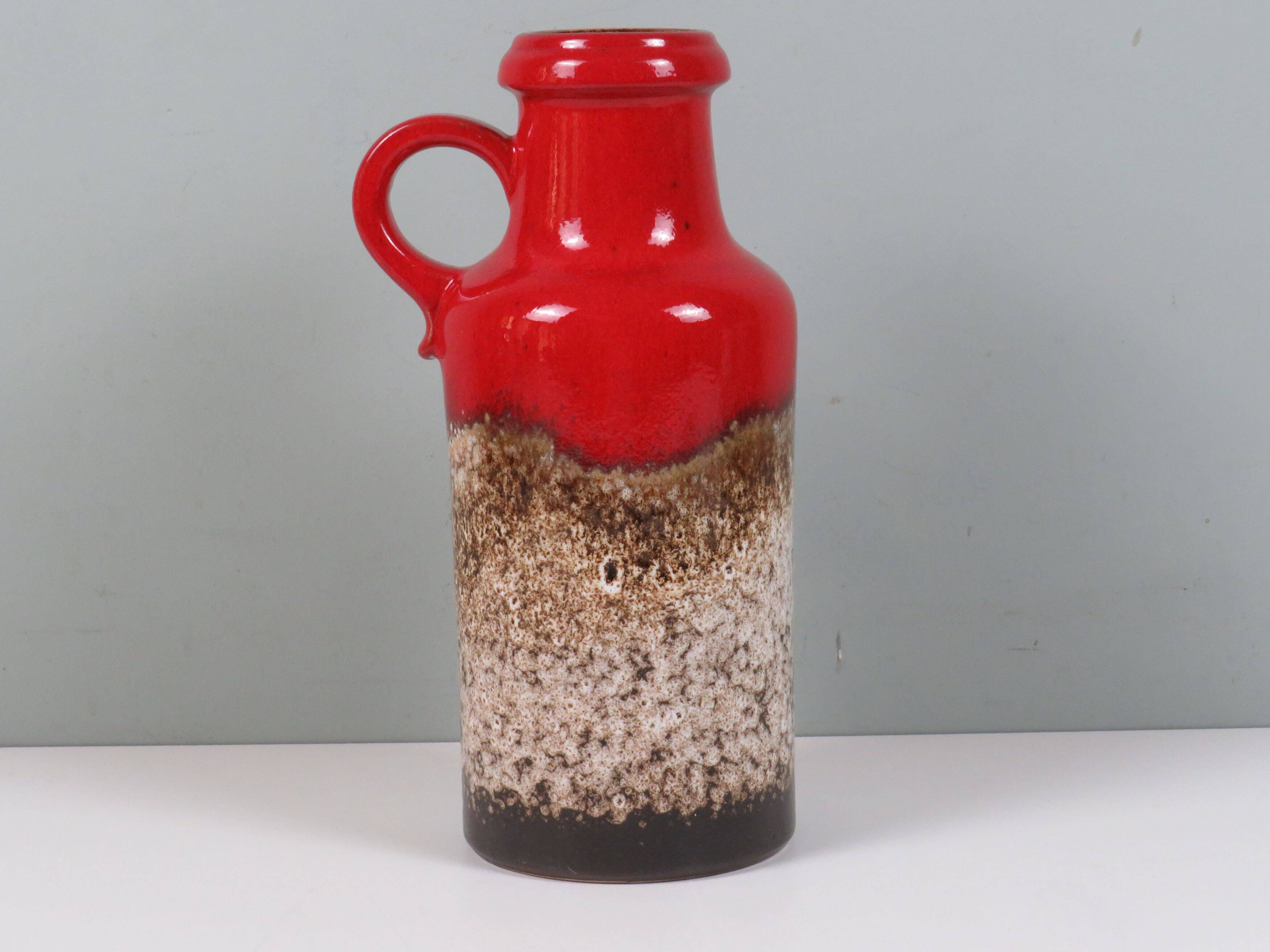 Large Scheurich “Fat Lava” vase with handle – West Germany, model 407-3