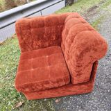 Modular velvet sofa bench 5 blocks