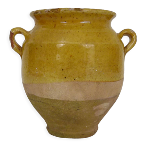 pot à confit jaune vernissé,
