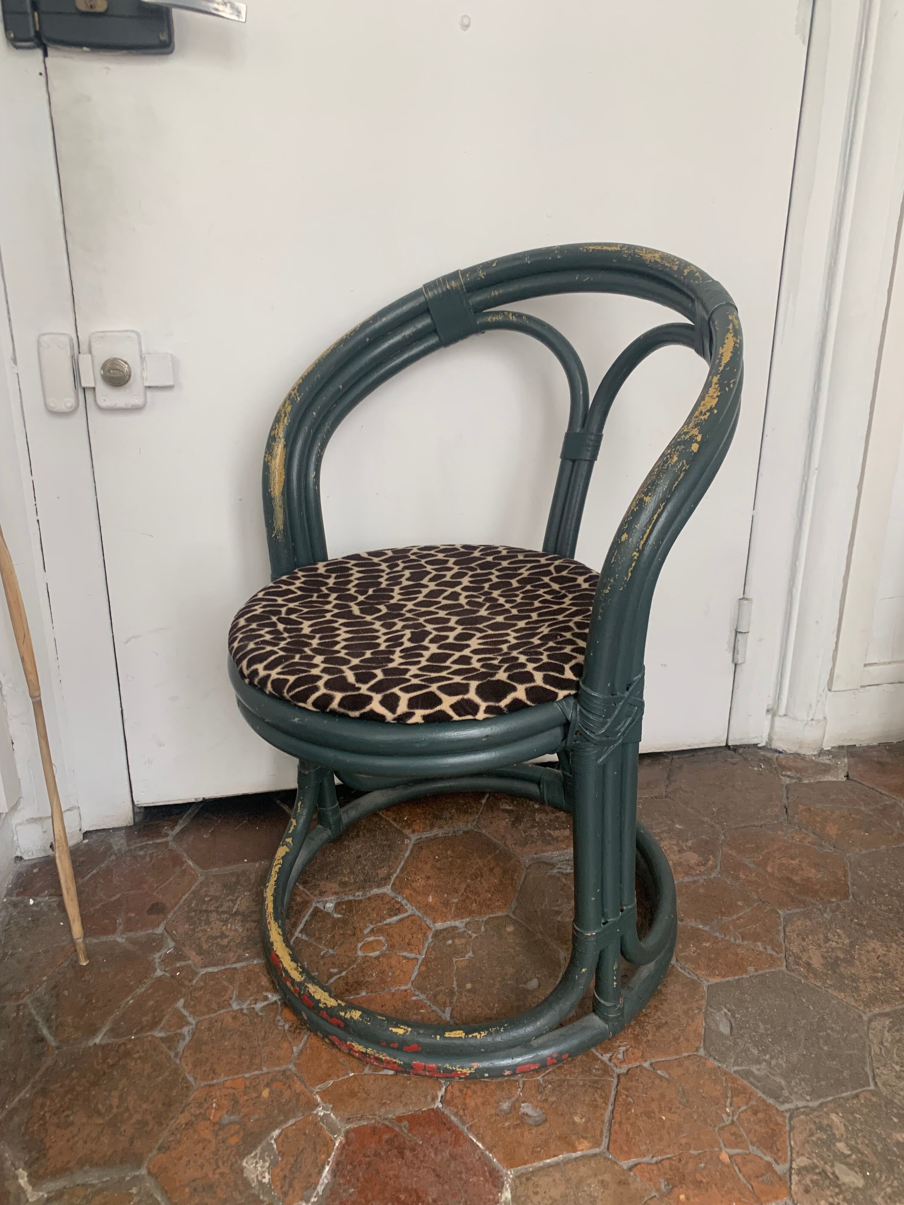 Fauteuil en rotin vintage