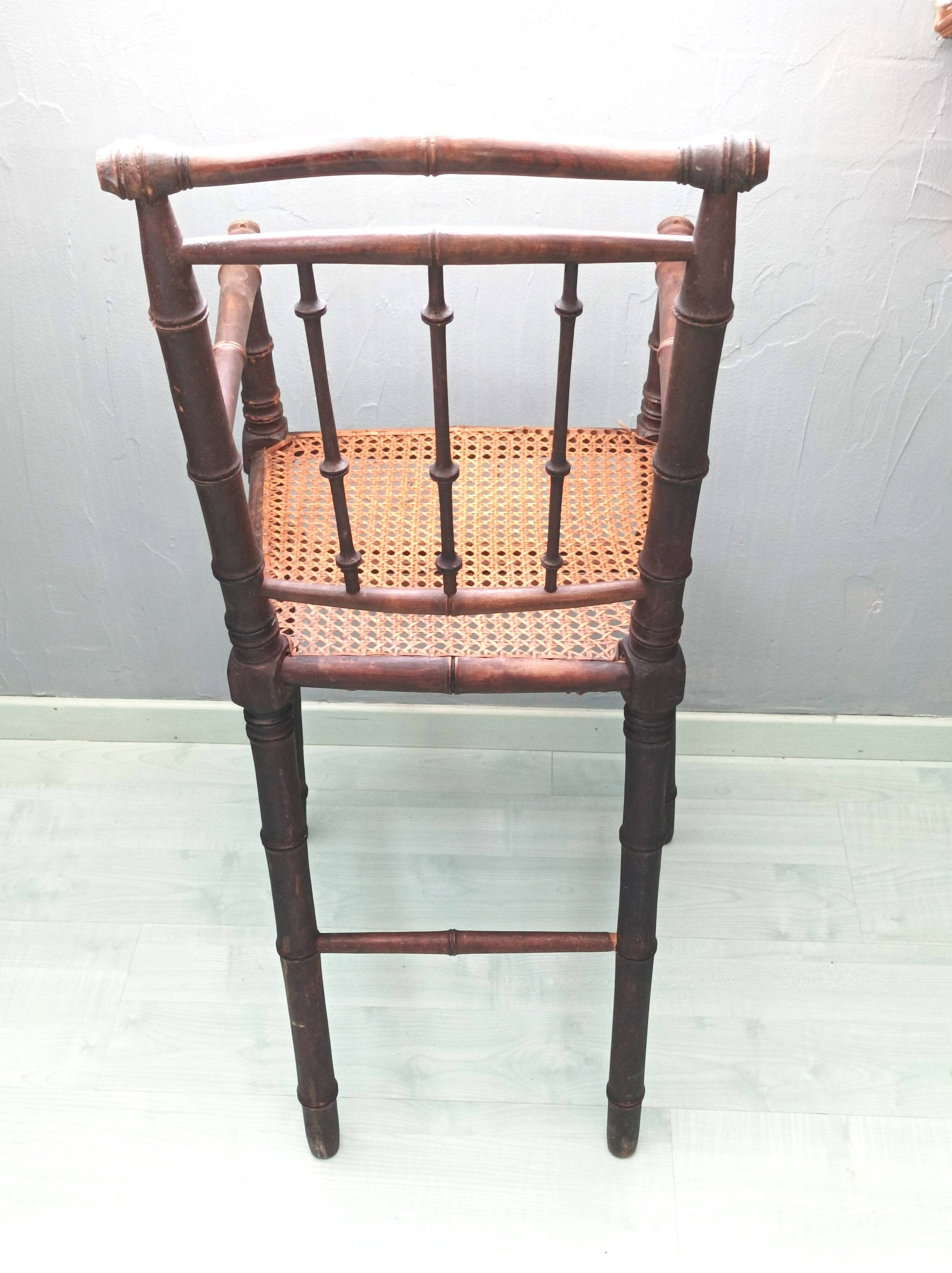 Art Deco caned children's high chair