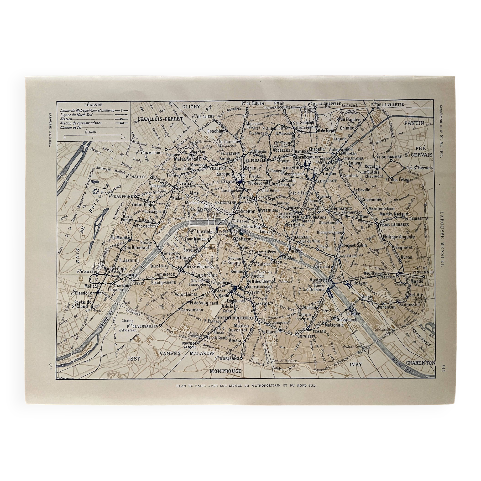 Paris metro map - 1910