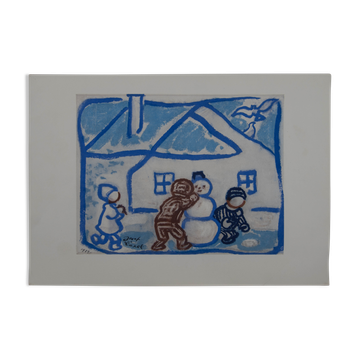 Print No.12 Snowman by Josef Capek, 1929