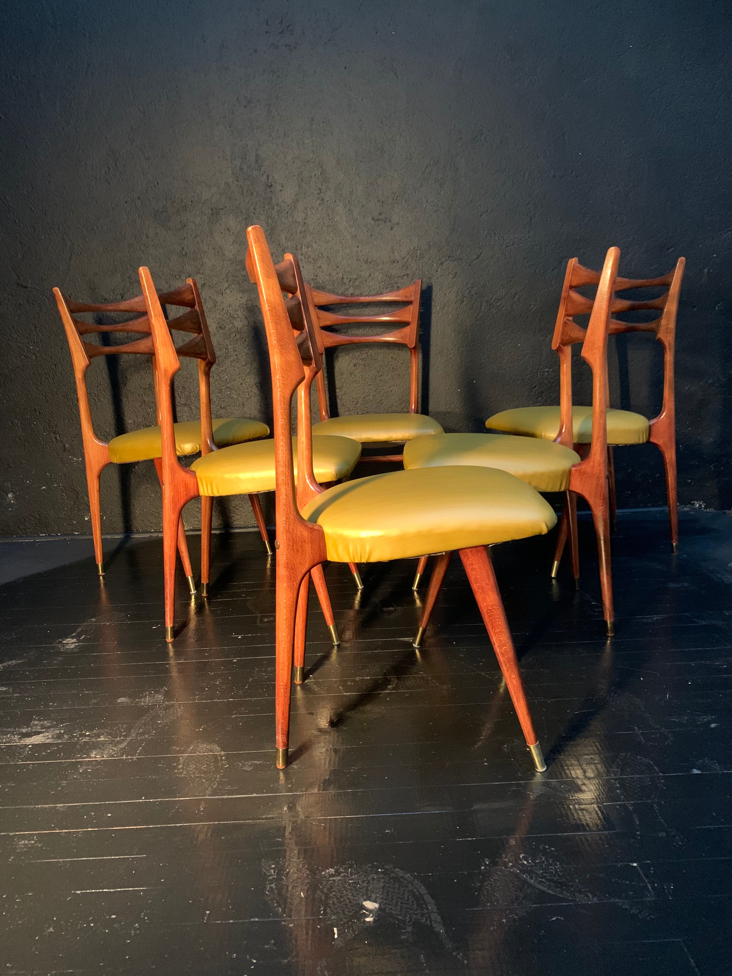 Stella, suite of 6 chairs design 1960