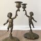 Pair of brass candle holders