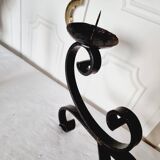Elegant pair of vintage wrought iron candlesticks or candle holders from the 50s/60s