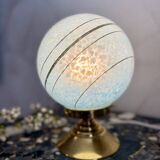 Lampe art déco verre de clichy bleu