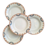 Assiettes creuses HBCM modèle Pauline orange et noir