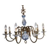 8-lamp ceramic electric chandelier