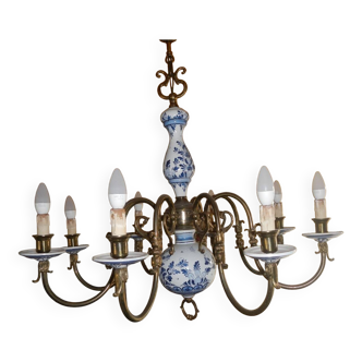 Lustre 8 lampes électriques céramique