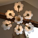 Mid-century Glass Chandelier,1970's.