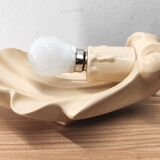 Beige ceramic shell lamp wall lamp from the 40s