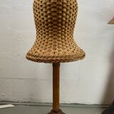 Midcentury Scandinavian rattan wicker mushroom floor lamp, 1960s
