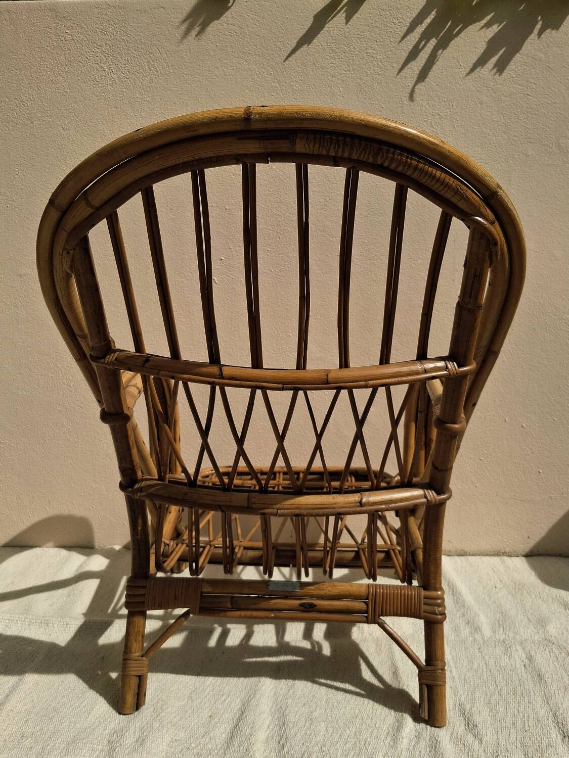 Audoux-Minnet rattan armchair 1950