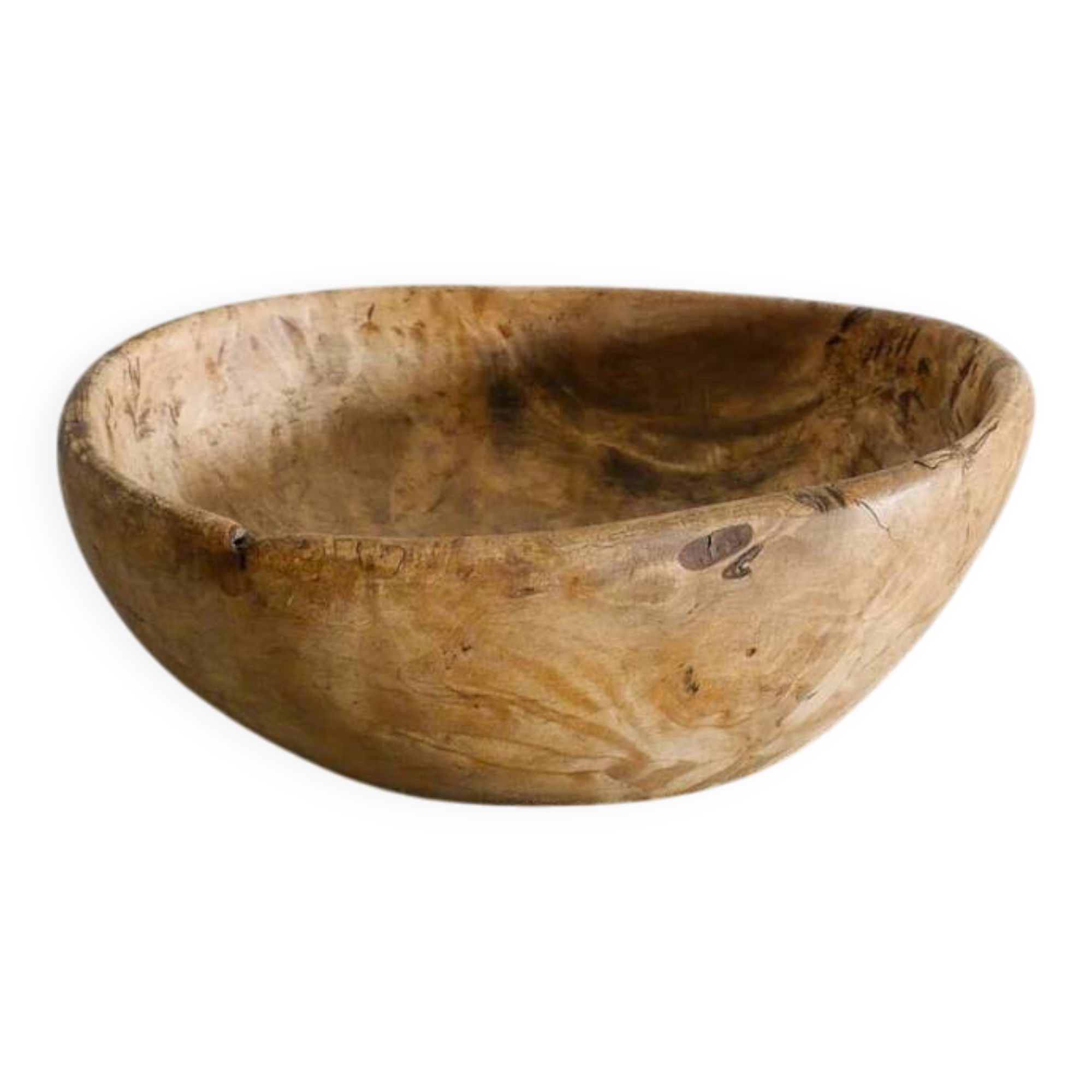 Small Vintage Swedish Wooden Sculptural Bowl in Birch, 1900s