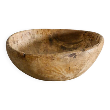 Small Vintage Swedish Wooden Sculptural Bowl in Birch, 1900s