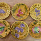 lot of 12 fruit barbotine dessert plates Sarreguemines