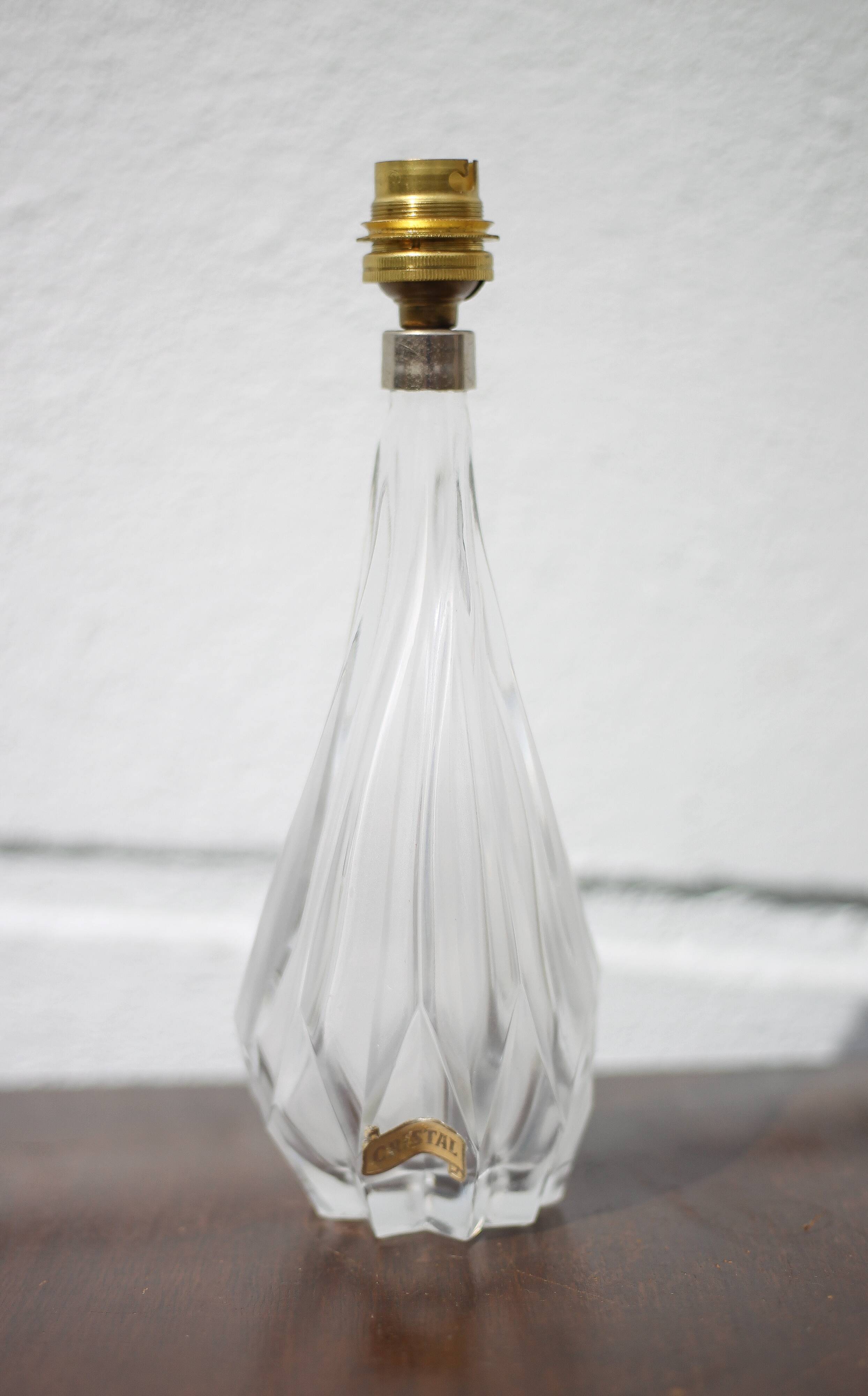 Vintage lamp, crystal lamp, table lamp, bedside lamp, asymmetrical lamp, 50's