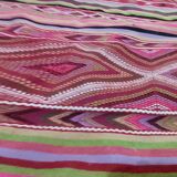 Handmade pink kilim rug in pure wool - 220x100cm
