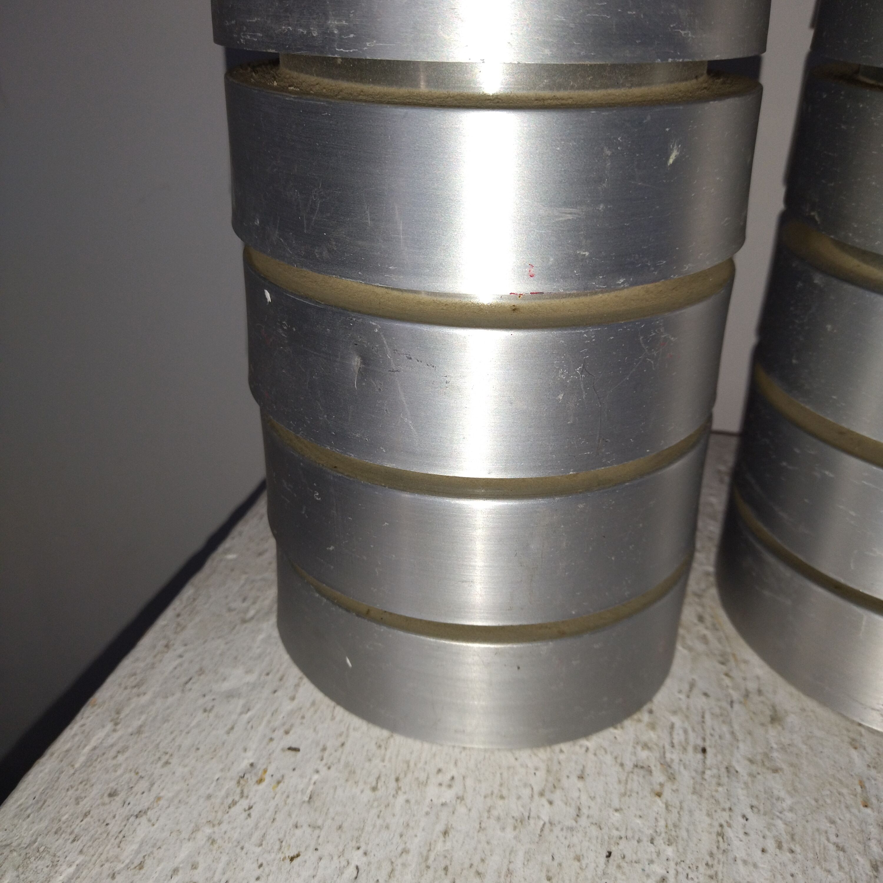 Pair of suspension brushed aluminum 70s