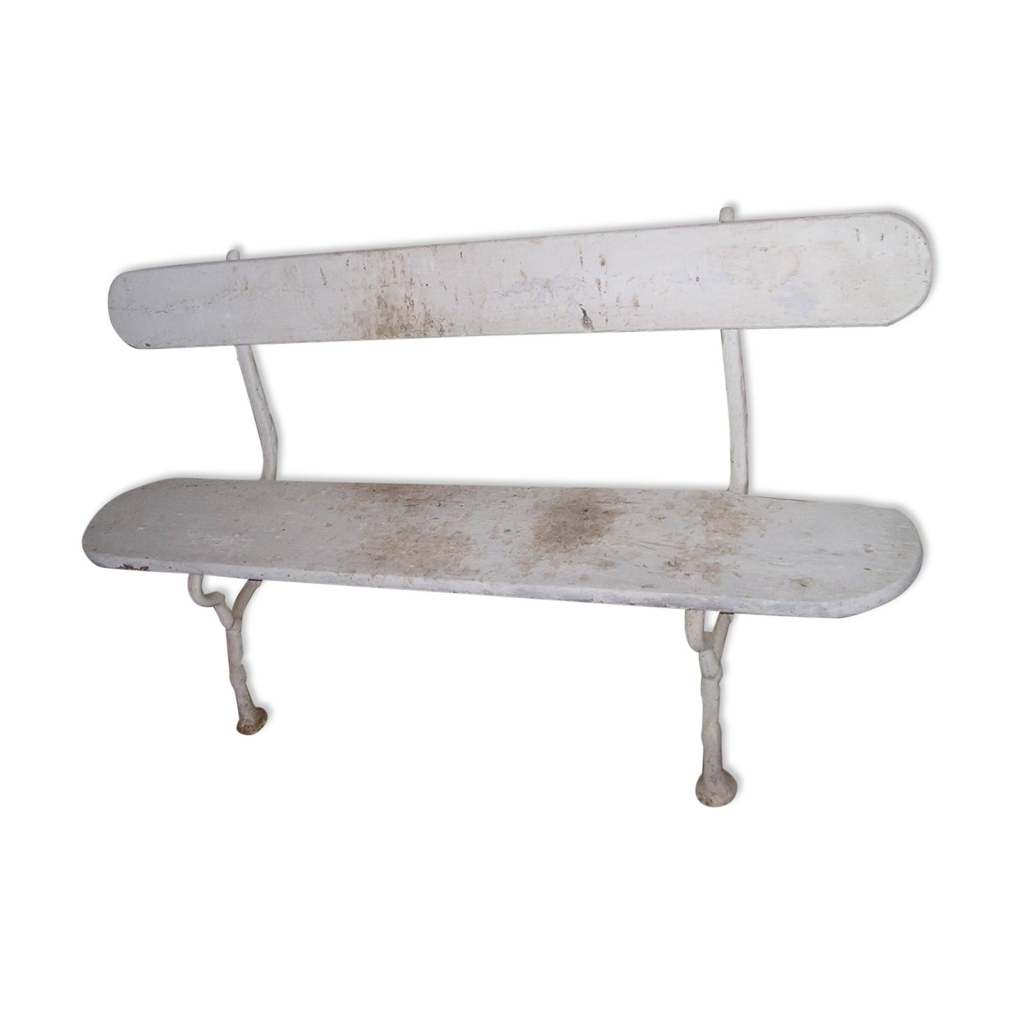 Garden bench oak and cast iron late nineteenth