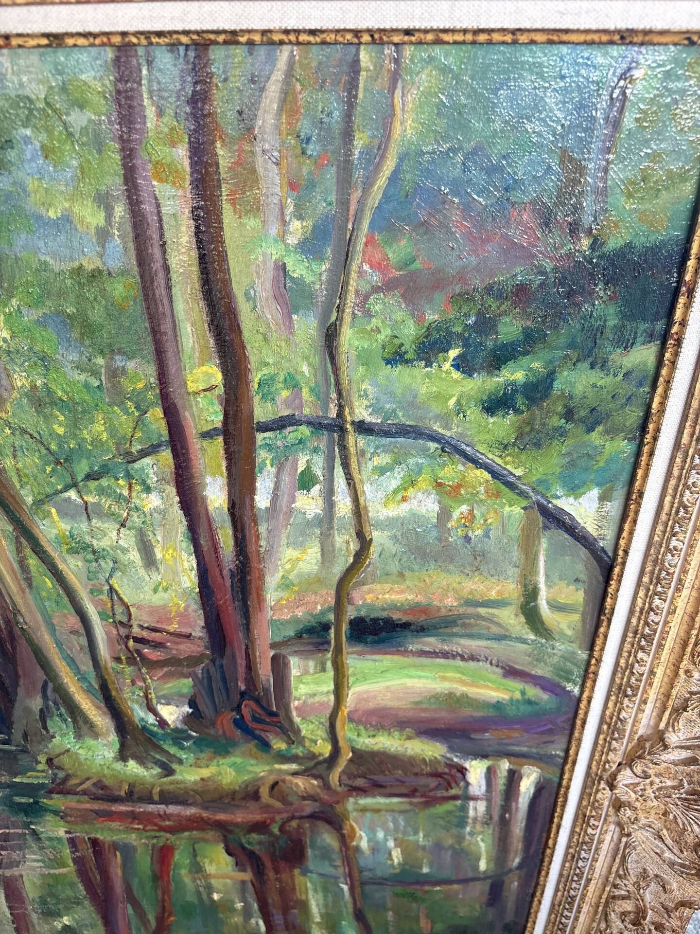 Large oil on canvas signed Reine Cimière - Salon de Paris 1964