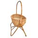 Berceau ancien en bois exotique style bambou et paillage