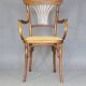 Kohn No. 196 curved wood bistro armchair, new cane