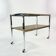 Table sur roulettes, plateau stratifié et pieds Eiffel métalliques, circa 1950