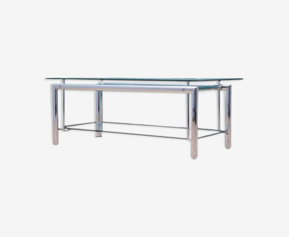 Glass table, Danish design, 1970s, made in Denmark