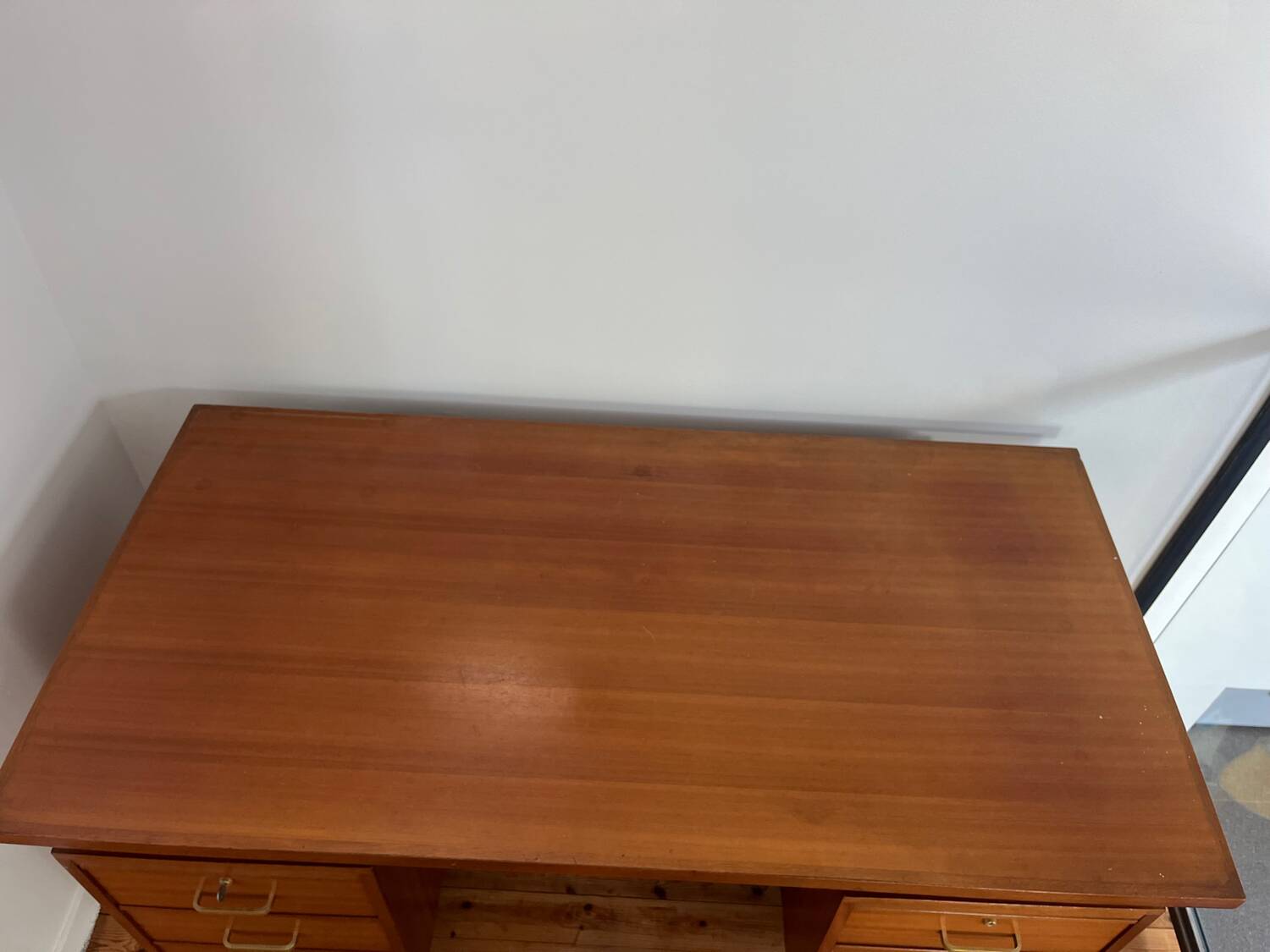 Large oak desk with double pedestal - 1950