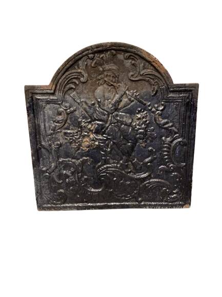 Cast iron fireplace plate