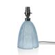 1930s French Art Deco Seaweed-Pattern Blue Glass Table Lamp