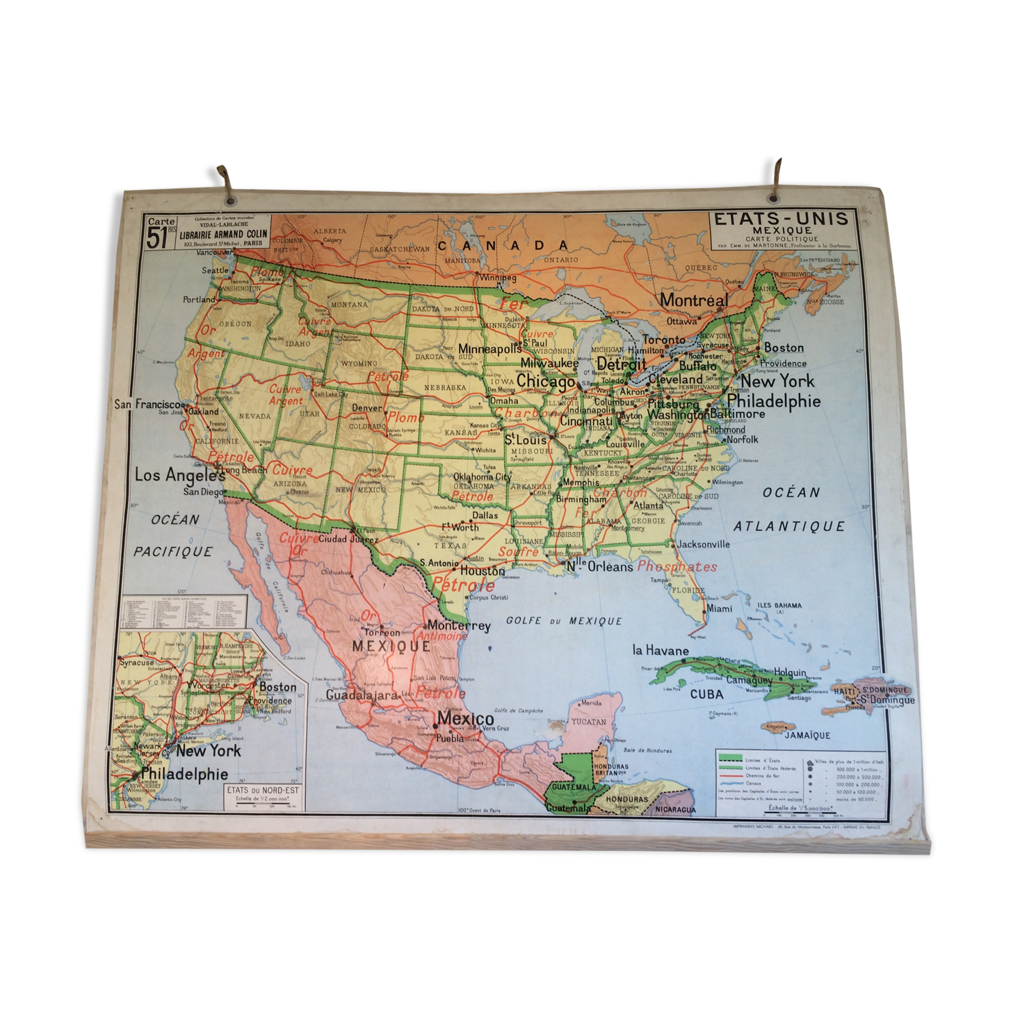 Map Vidal Lablache 51 bis USA