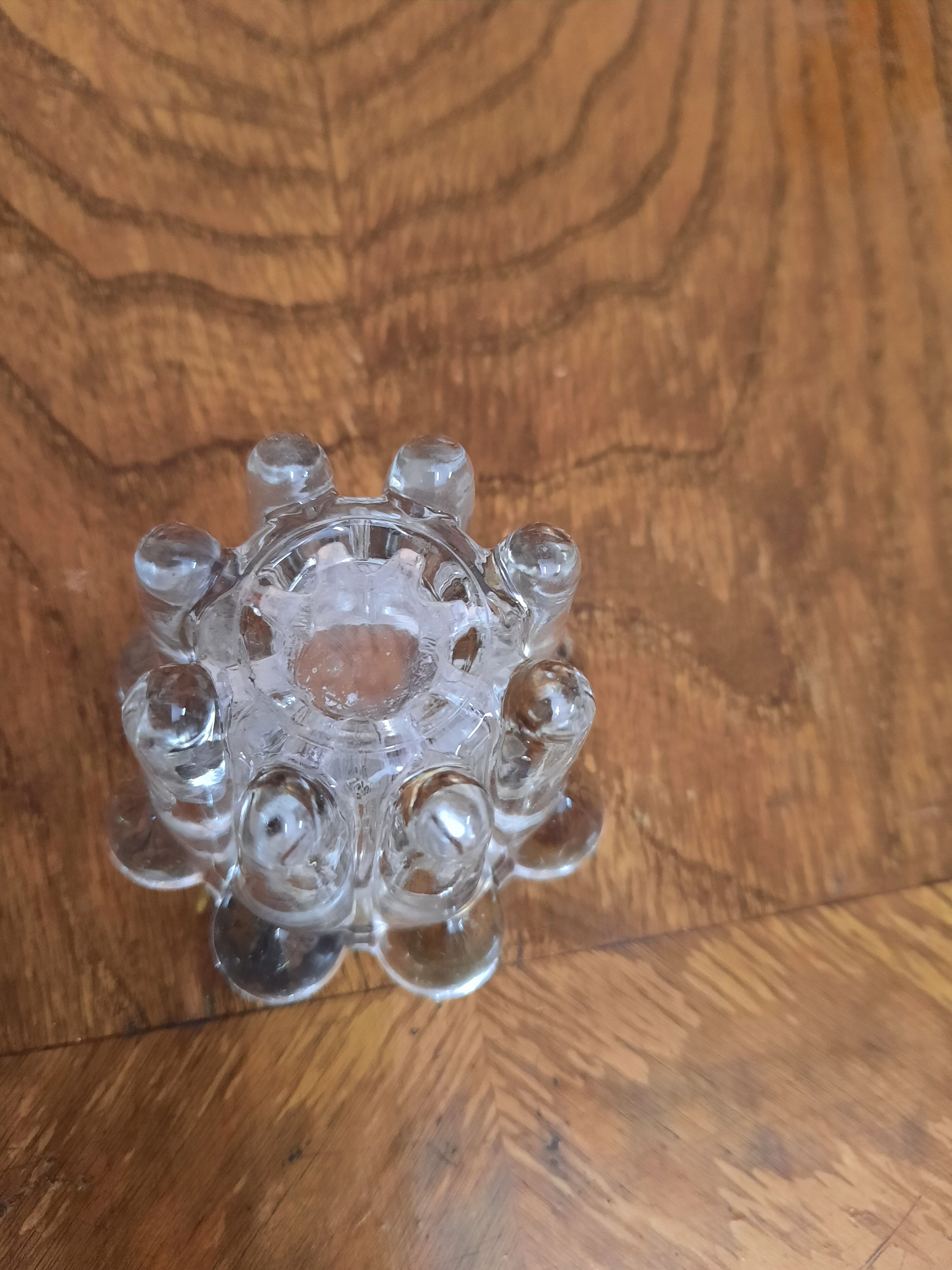 Pair of Reims glass candle holders