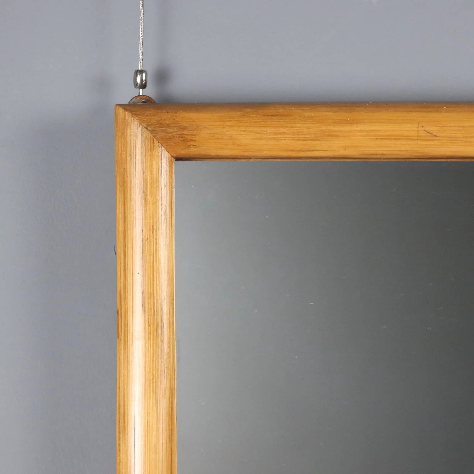 Vintage mirror with bamboo frame, Italian design, 1980s.