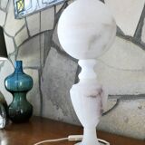 alabaster table lamp with alabaster globe Italy 1950-60