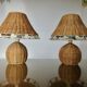 Pair of rattan lamps, 1980s