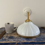 White Art Deco wall lamp electrified to nine