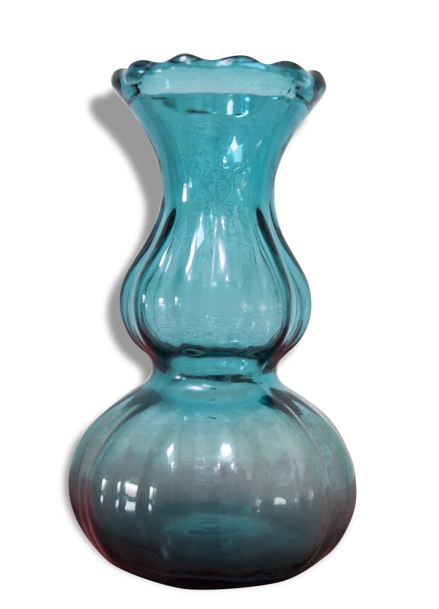 Vase en verre bleu Selency