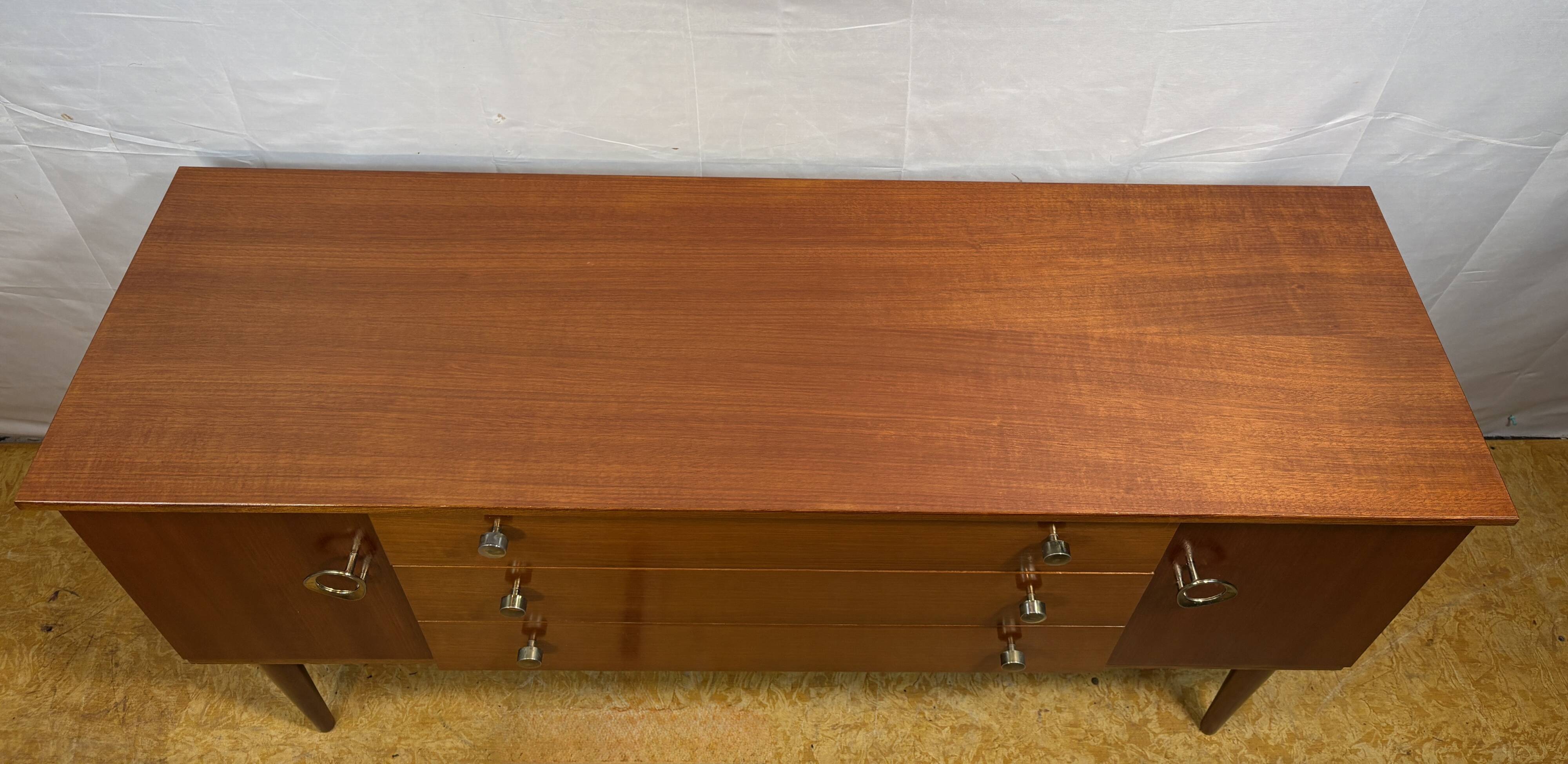 Mid Century Retro Teak Small Sideboard by Schreiber (Circa 1960)  A stylish