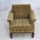 1960s, Danish armchair, furniture velour, carved oak wood.