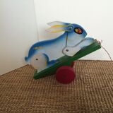 Rabbit wood painted to draw